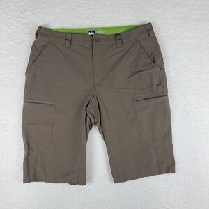 REI Shorts Mens 36 Tan‎ Brown 13" Inseam Casual Chino Performance Nylon Outdoor